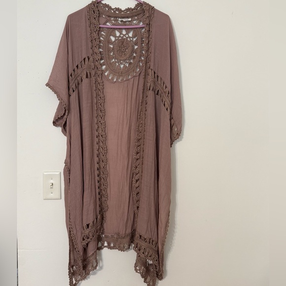 Boho Pink Kimono with Lace – Size M/L Miracle Brand - Picture 1 of 12